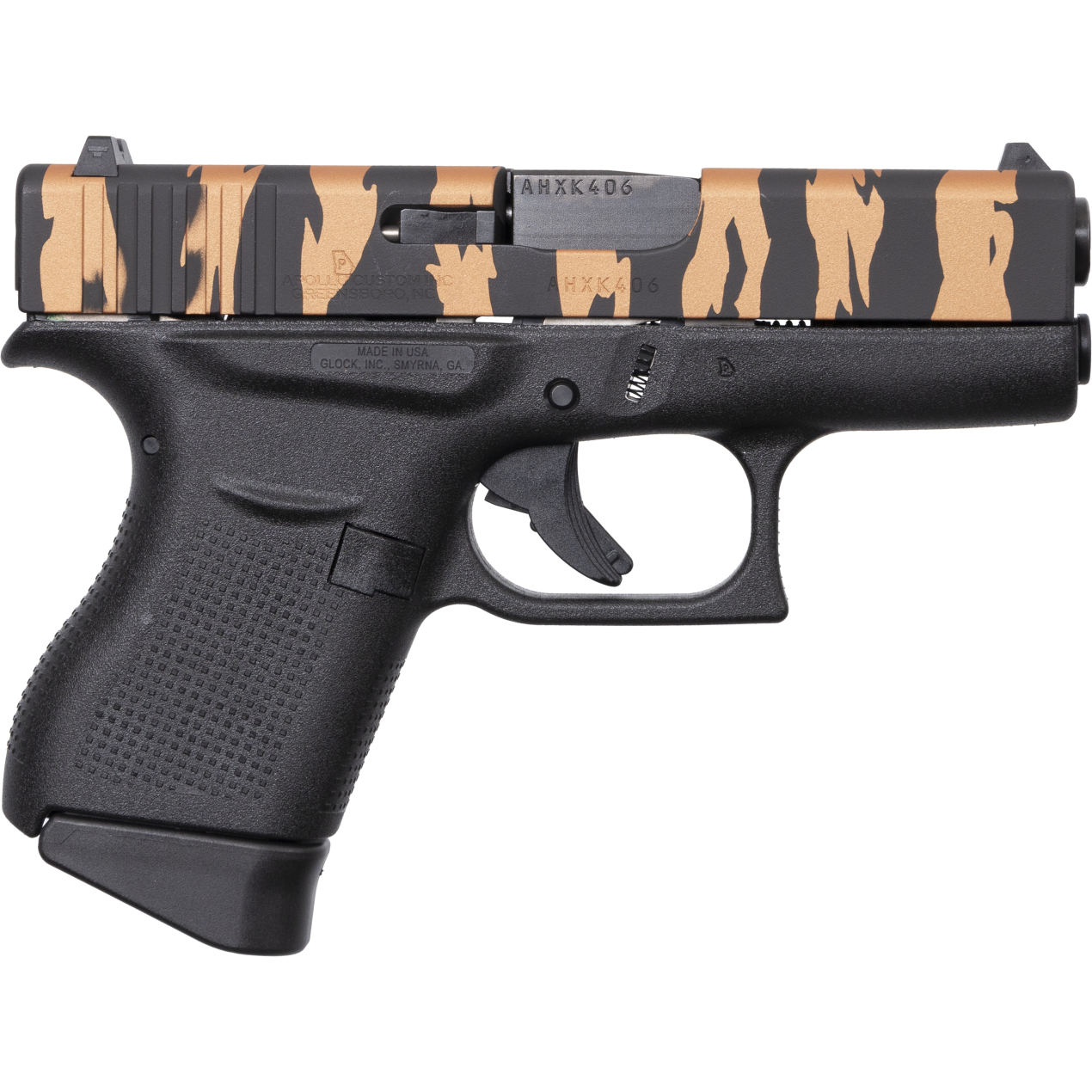 Handguns Apollo Custom|Glock 43 9MMLUGER GLK 43 9MM 6RD CPR TIGER